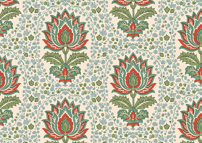 Petal & Block Lotus Blossom, Neem - Roman Blind - Image 7